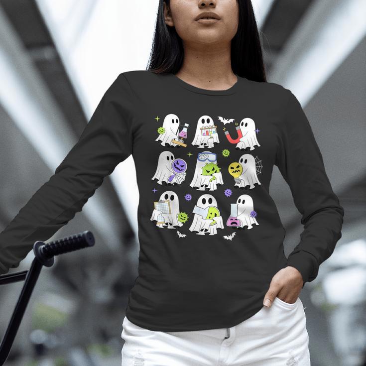 Retro Halloween Science Teacher Ghost Laboratory Teacher Unisex Long Sleeve T-Shirt, novelty gifts, funny gifts Retro Halloween Science Teacher Ghost Laboratory Teacher Unisex Long Sleeve T-Shirt, novelty gifts, funny gifts