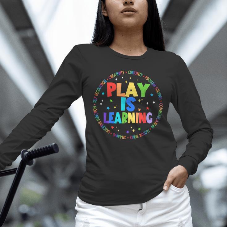 Retro Play Is Learning Teacher Back To School Unisex Long Sleeve T-Shirt, novelty gifts, funny gifts Retro Play Is Learning Teacher Back To School Unisex Long Sleeve T-Shirt, novelty gifts, funny gifts
