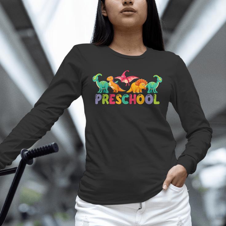 Retro Preschool Cute Dinosaur Preschool Teacher Kids Boys Unisex Long Sleeve T-Shirt, novelty gifts, funny gifts Retro Preschool Cute Dinosaur Preschool Teacher Kids Boys Unisex Long Sleeve T-Shirt, novelty gifts, funny gifts