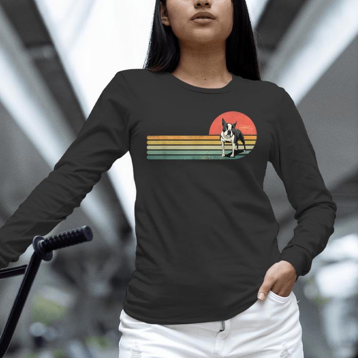 Retro Vintage Boston Terrier Dog Lover Boston Terrier Mom Unisex Long Sleeve T-Shirt, novelty gifts, funny gifts