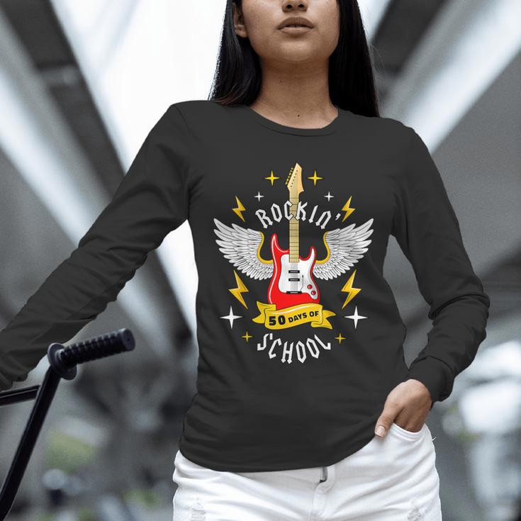 Rockin 50 Days Of School 50th Day Of School Teacher Student Men Women Girls Kids Unisex Long Sleeve T-Shirt, novelty gifts, funny gifts