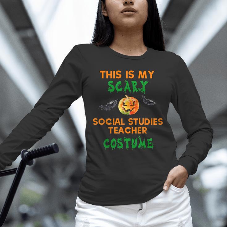 My Scary Social Studies Teacher Costume Halloween Men Women Unisex Long Sleeve T-Shirt, novelty gifts, funny gifts