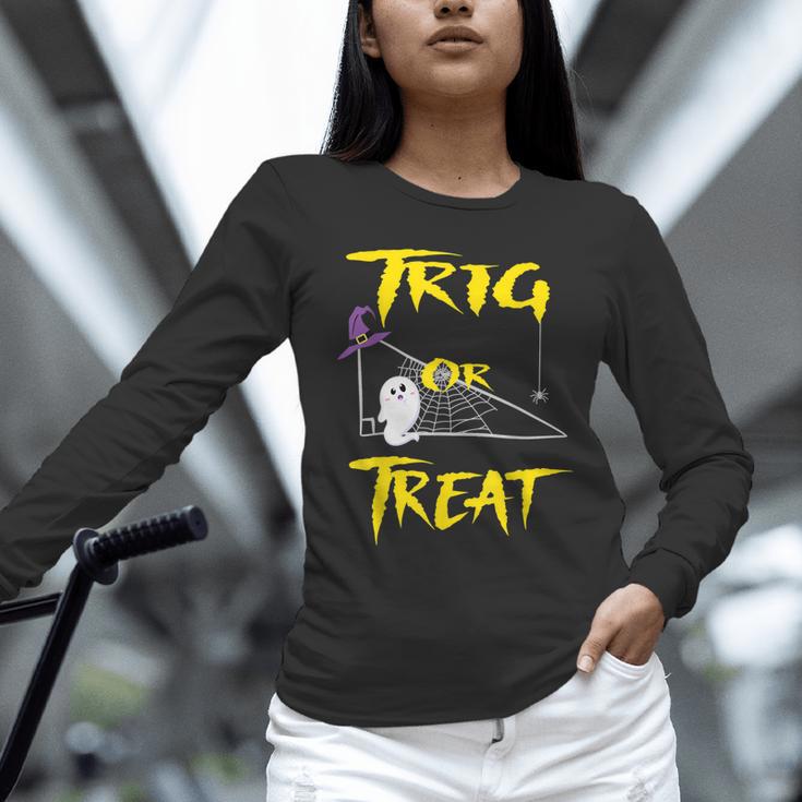 School Math Teacher Halloween 2022 Trig Or Treat Shirt Unisex Long Sleeve T-Shirt, novelty gifts, funny gifts