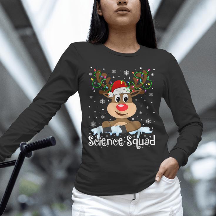 Science Teacher Squad Reindeer Christmas Teacher Xmas Lights For Men Women Unisex Long Sleeve T-Shirt, novelty gifts, funny gifts