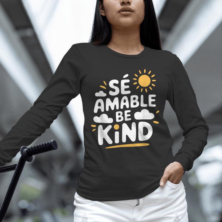 SÉ AMABLE Be Kind Bilingual Teacher Maestra Spanish Teacher Unisex Long Sleeve T-Shirt, novelty gifts, funny gifts SÉ AMABLE Be Kind Bilingual Teacher Maestra Spanish Teacher Unisex Long Sleeve T-Shirt, novelty gifts, funny gifts
