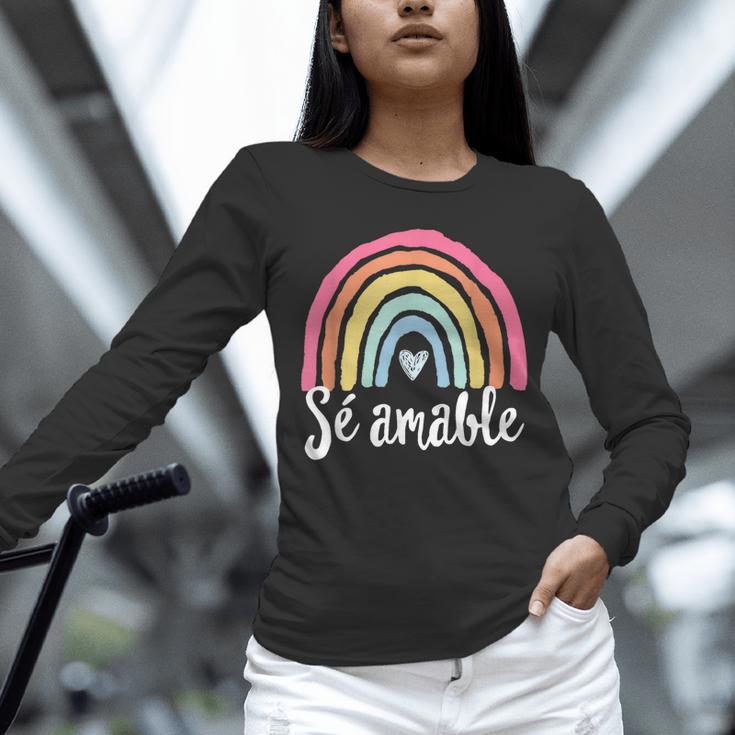 Sé Amable Spanish Bilingual Teacher Be Kind Boho Rainbow Unisex Long Sleeve T-Shirt, novelty gifts, funny gifts Sé Amable Spanish Bilingual Teacher Be Kind Boho Rainbow Unisex Long Sleeve T-Shirt, novelty gifts, funny gifts