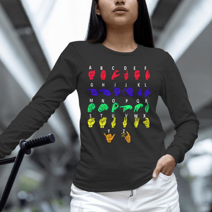 Sign Language Alphabet For ASL Interpreter Deaf Teacher Stud For Men Women Girls Kids Unisex Long Sleeve T-Shirt, novelty gifts, funny gifts