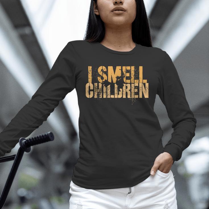 I SMELL CHILDREN Halloween Teacher Classroom I Teach Unisex Long Sleeve T-Shirt, novelty gifts, funny gifts