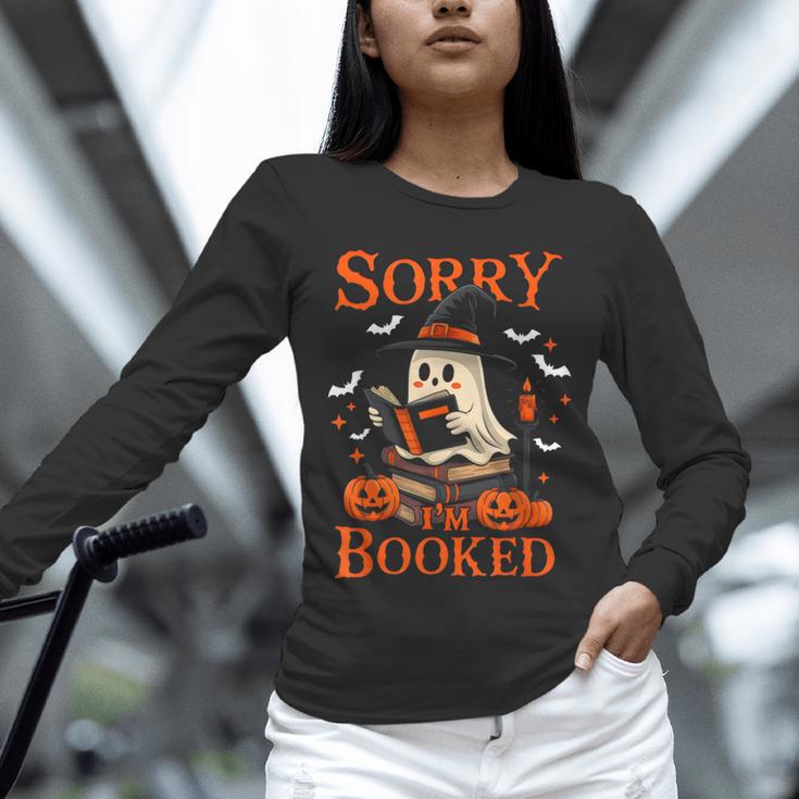 Sorry I'm Booked Ghost Reading Book Lover Teacher Halloween Unisex Long Sleeve T-Shirt, novelty gifts, funny gifts Sorry I'm Booked Ghost Reading Book Lover Teacher Halloween Unisex Long Sleeve T-Shirt, novelty gifts, funny gifts