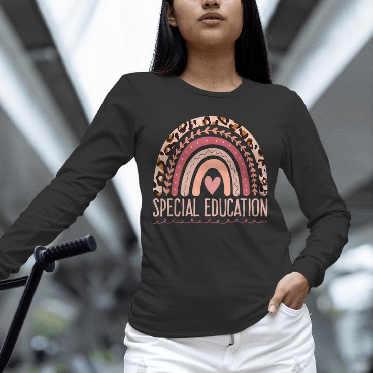 Special Education Shirt Teacher SPED Leopard Boho Rainbow Unisex Long Sleeve T-Shirt, novelty gifts, funny gifts Special Education Shirt Teacher SPED Leopard Boho Rainbow Unisex Long Sleeve T-Shirt, novelty gifts, funny gifts