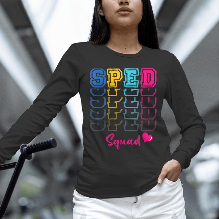 SPED Squad Proud Special Education Para Teacher Colorful Unisex Long Sleeve T-Shirt, novelty gifts, funny gifts