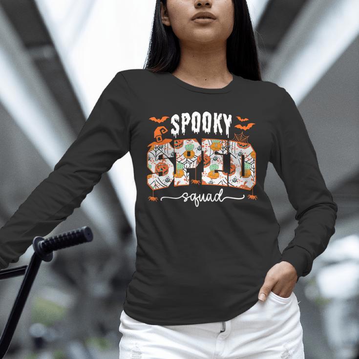 Spooky SPED Squad Special Education Teacher Halloween Ghost Unisex Long Sleeve T-Shirt, novelty gifts, funny gifts