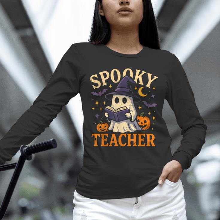 Spooky Teacher Halloween Cute Ghost Pumpkin Reading Women Unisex Long Sleeve T-Shirt, novelty gifts, funny gifts Spooky Teacher Halloween Cute Ghost Pumpkin Reading Women Unisex Long Sleeve T-Shirt, novelty gifts, funny gifts