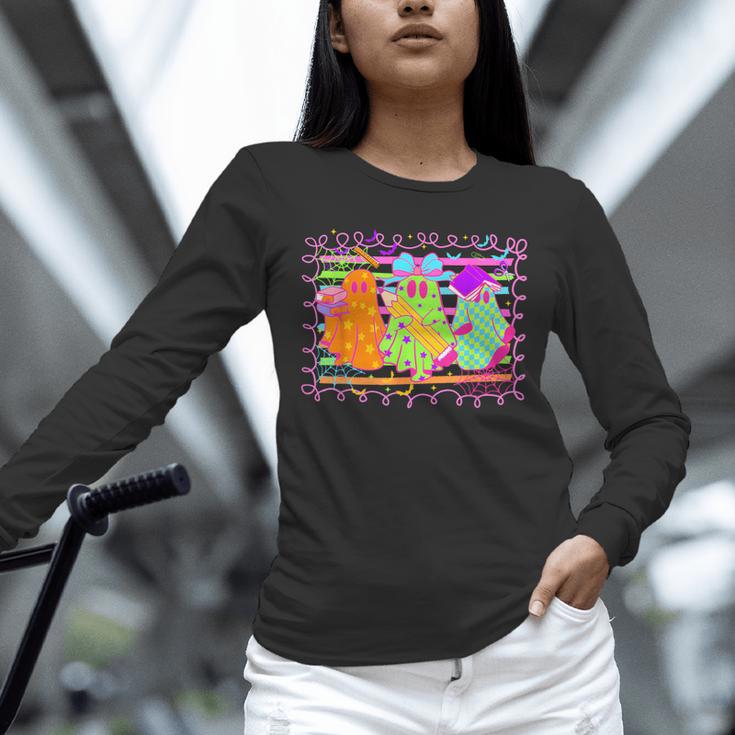 Spooky Teacher Halloween Ghost Fall Autumn Season Women Unisex Long Sleeve T-Shirt, novelty gifts, funny gifts