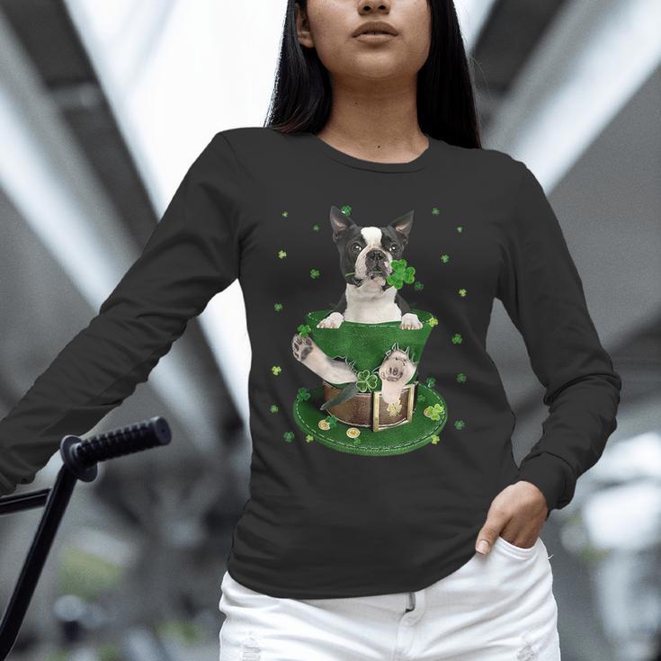 St Patrick's Day Leprechaun Boston Terrier Dog Shamrock For Men Women Kids Unisex Long Sleeve T-Shirt, novelty gifts, funny gifts