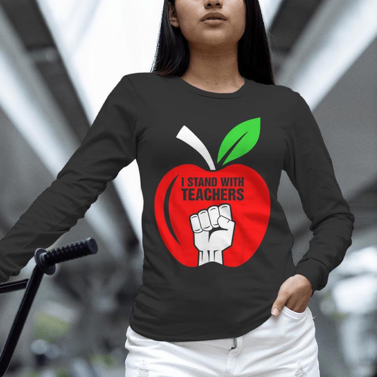 I Stand With Teachers Tshirt Unisex Long Sleeve T-Shirt, novelty gifts, funny gifts