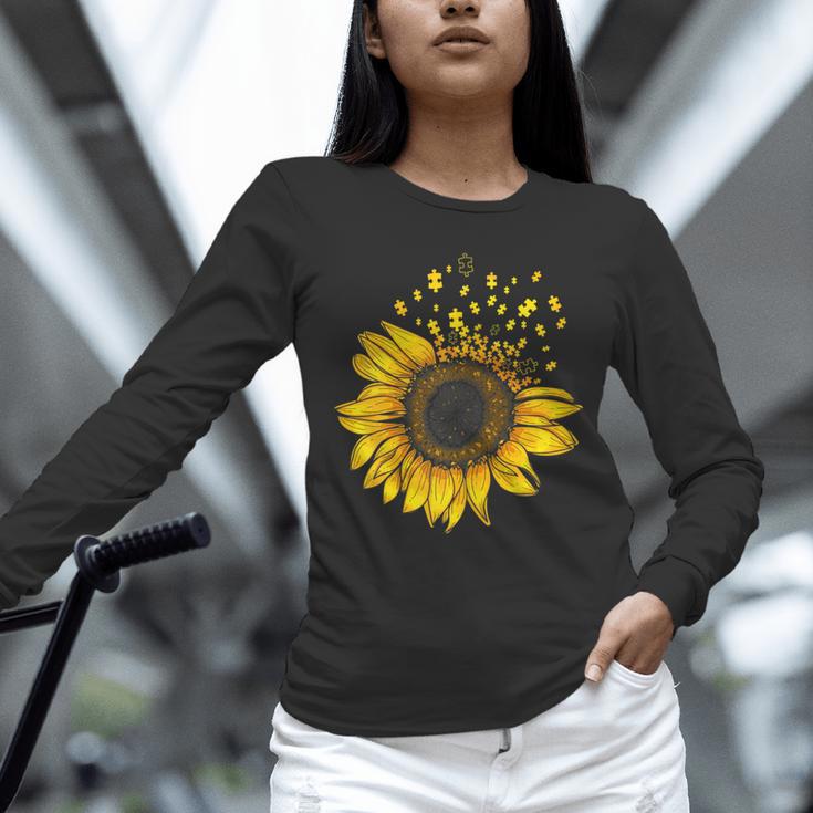 Sunflower Puzzle Pieces Autism Awareness For Mom Teacher For Women Unisex Long Sleeve T-Shirt, novelty gifts, funny gifts Sunflower Puzzle Pieces Autism Awareness For Mom Teacher For Women Unisex Long Sleeve T-Shirt, novelty gifts, funny gifts