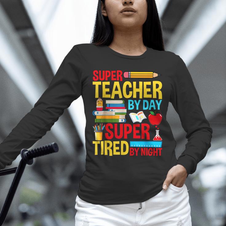 Super Teacher By Day Super Tired By Night Superhero Teacher Unisex Long Sleeve T-Shirt, novelty gifts, funny gifts Super Teacher By Day Super Tired By Night Superhero Teacher Unisex Long Sleeve T-Shirt, novelty gifts, funny gifts
