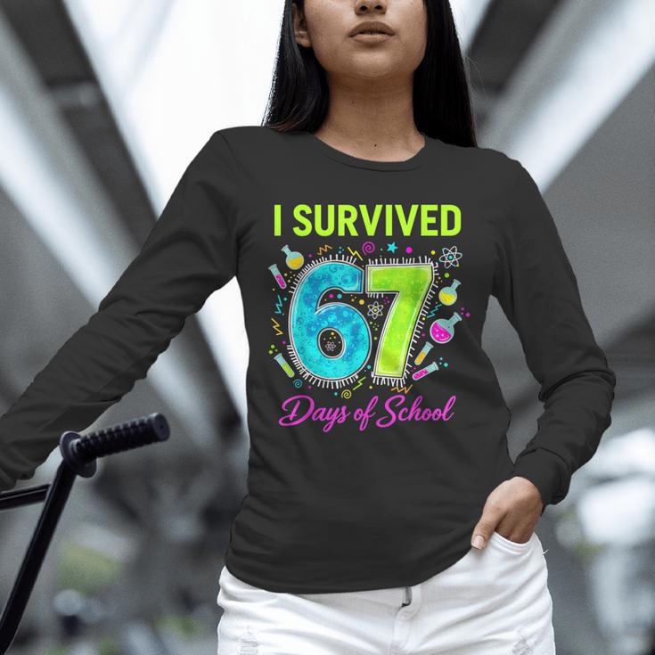 I Survived 67 Days Of School 67 Meme Science Teacher Unisex Long Sleeve T-Shirt, novelty gifts, funny gifts I Survived 67 Days Of School 67 Meme Science Teacher Unisex Long Sleeve T-Shirt, novelty gifts, funny gifts
