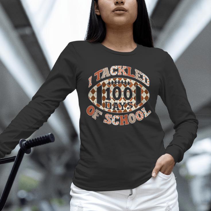 I Tackled 100 Days Of School Football Boys Girls Teachers Unisex Long Sleeve T-Shirt, novelty gifts, funny gifts I Tackled 100 Days Of School Football Boys Girls Teachers Unisex Long Sleeve T-Shirt, novelty gifts, funny gifts