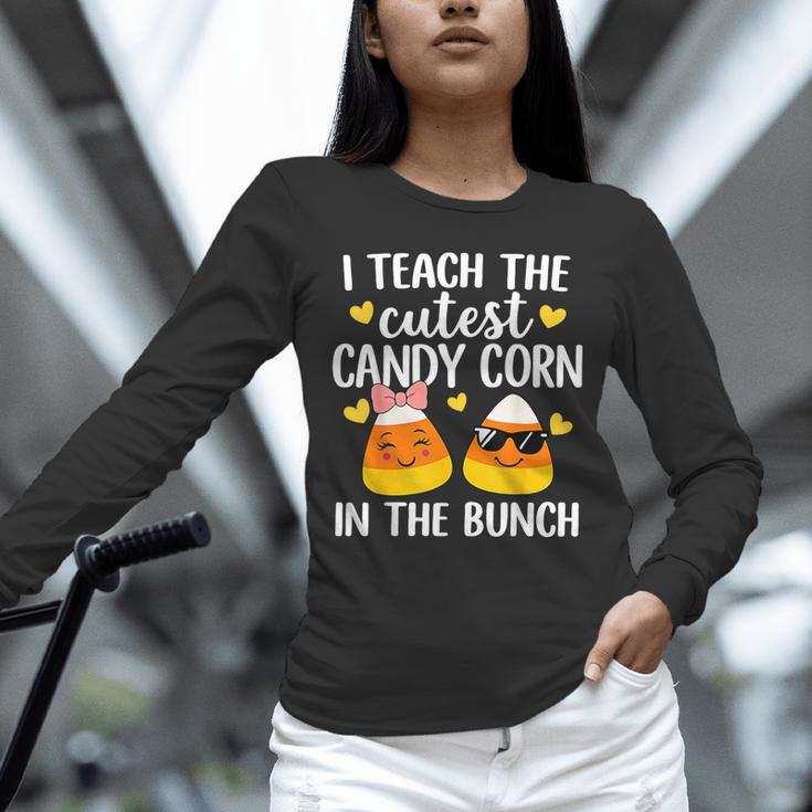 I Teach The Cutest Candy Corn In The Bunch Teacher Halloween Unisex Long Sleeve T-Shirt, novelty gifts, funny gifts