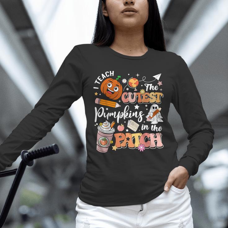 I Teach The Cutest Pumpkins In The Patch Halloween Teacher Unisex Long Sleeve T-Shirt, novelty gifts, funny gifts