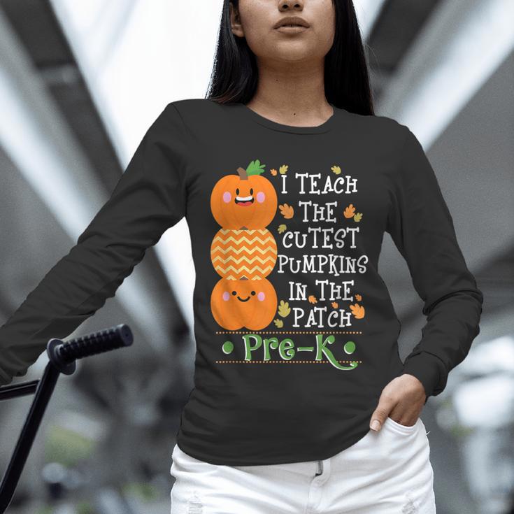 I Teach The Cutest Pumpkins In Patch Pre-K Halloween Teacher Unisex Long Sleeve T-Shirt, novelty gifts, funny gifts