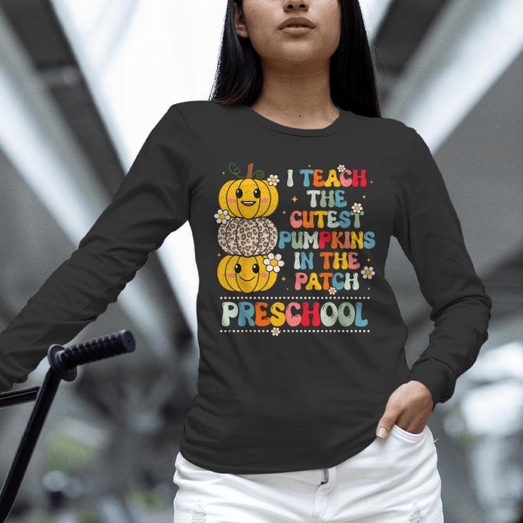 I Teach The Cutest Pumpkins Preschool Teacher Halloween Unisex Long Sleeve T-Shirt, novelty gifts, funny gifts I Teach The Cutest Pumpkins Preschool Teacher Halloween Unisex Long Sleeve T-Shirt, novelty gifts, funny gifts