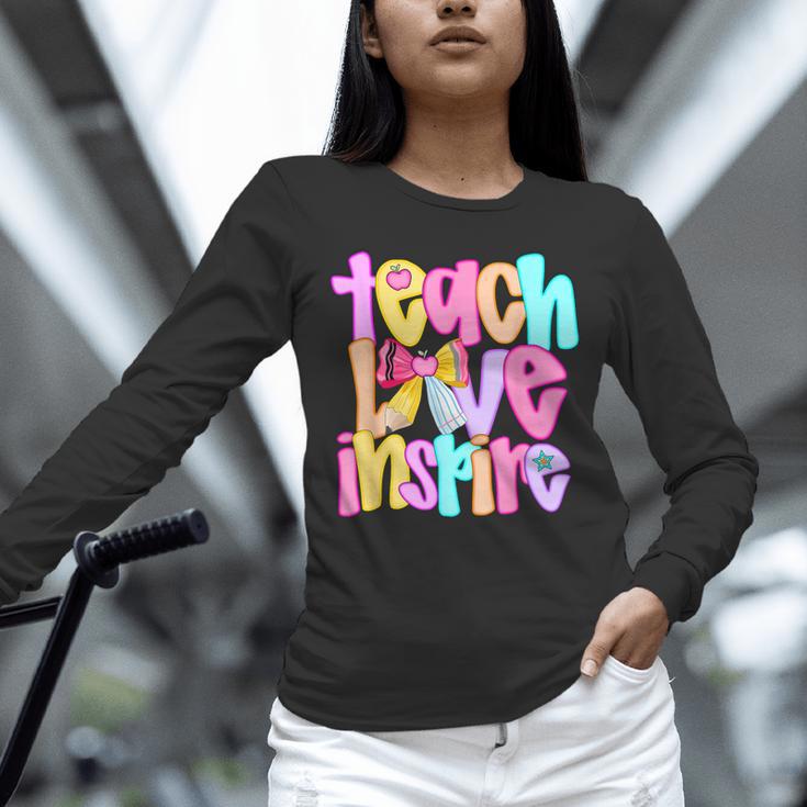 Teach Love Inspire Preppy Back To School Teacher Women Unisex Long Sleeve T-Shirt, novelty gifts, funny gifts Teach Love Inspire Preppy Back To School Teacher Women Unisex Long Sleeve T-Shirt, novelty gifts, funny gifts