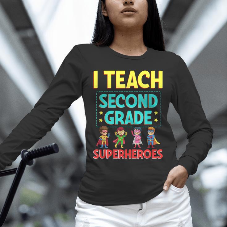 I Teach Second Grade Superheroes Teacher Superhero Unisex Long Sleeve T-Shirt, novelty gifts, funny gifts
