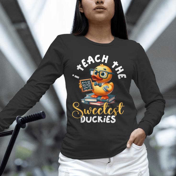 I Teach The Sweetest Duckies Teacher Rubber Duck Teaching Unisex Long Sleeve T-Shirt, novelty gifts, funny gifts I Teach The Sweetest Duckies Teacher Rubber Duck Teaching Unisex Long Sleeve T-Shirt, novelty gifts, funny gifts