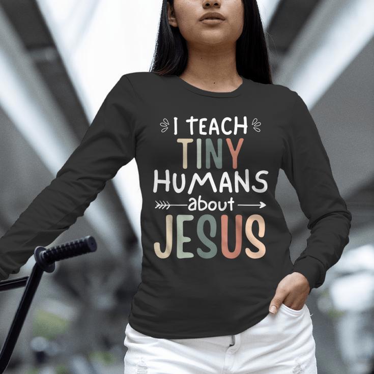 I Teach Tiny Humans About Jesus Teacher Sunday School Faith Unisex Long Sleeve T-Shirt, novelty gifts, funny gifts I Teach Tiny Humans About Jesus Teacher Sunday School Faith Unisex Long Sleeve T-Shirt, novelty gifts, funny gifts