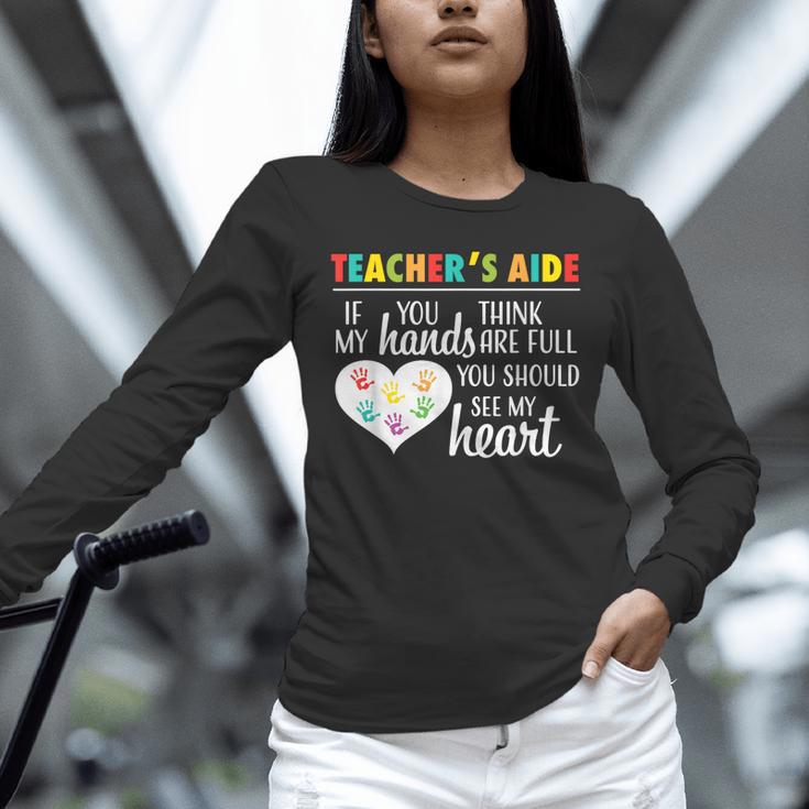 Teacher Aide Appreciation Cute Heart Tee For Women Unisex Long Sleeve T-Shirt, novelty gifts, funny gifts