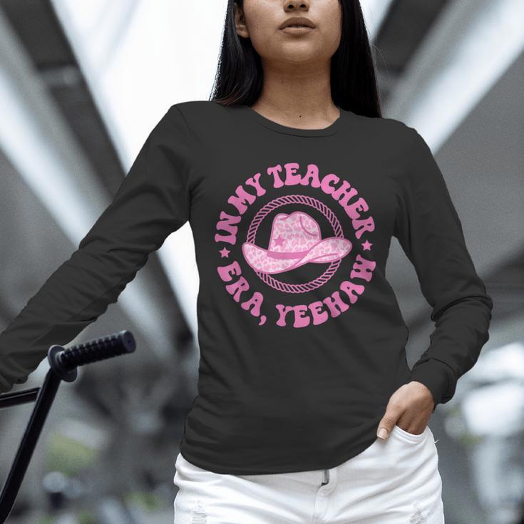 In My Teacher Era Yeehaw Pink Teacher Western Cowgirl Unisex Long Sleeve T-Shirt, novelty gifts, funny gifts In My Teacher Era Yeehaw Pink Teacher Western Cowgirl Unisex Long Sleeve T-Shirt, novelty gifts, funny gifts