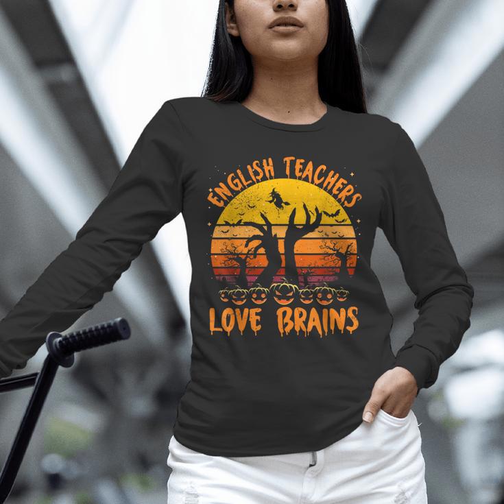 Teacher Halloween All English Teachers Love Brains Unisex Long Sleeve T-Shirt, novelty gifts, funny gifts