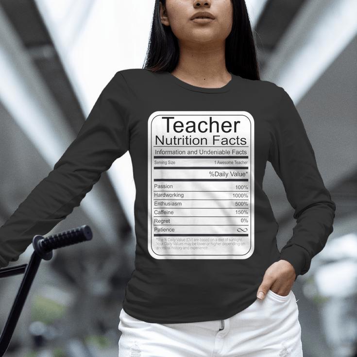 Teacher Nutrition Facts Teachers Nutritional Fact Unisex Long Sleeve T-Shirt, novelty gifts, funny gifts