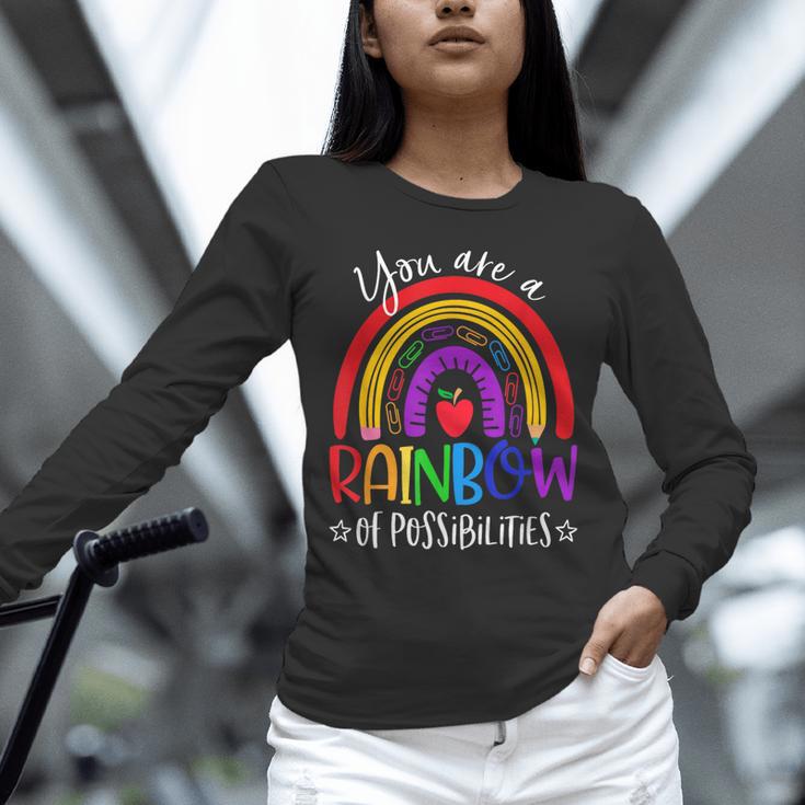 Teacher You Are a Rainbow Of Possibilities Funny Unisex Long Sleeve T-Shirt, novelty gifts, funny gifts Teacher You Are a Rainbow Of Possibilities Funny Unisex Long Sleeve T-Shirt, novelty gifts, funny gifts