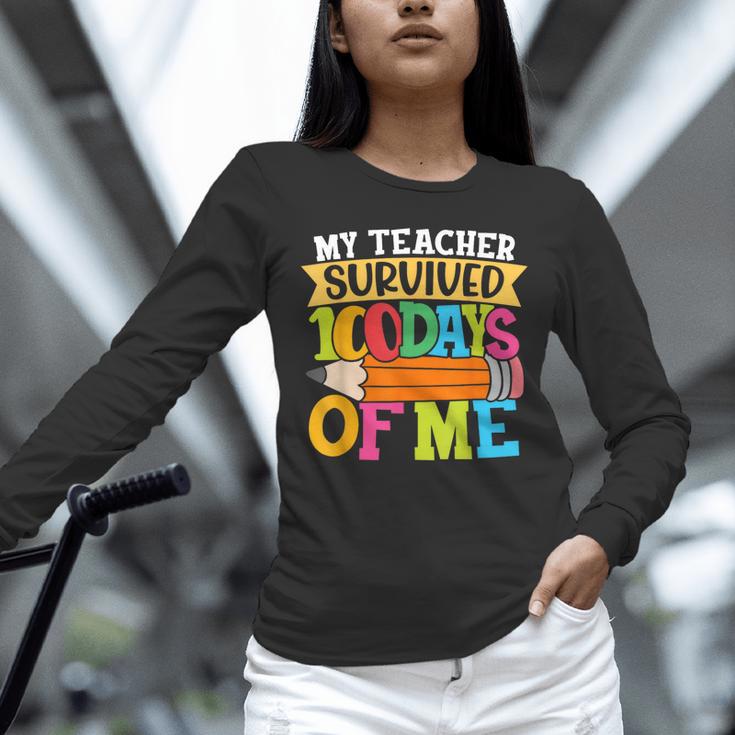 My Teacher Survived 100 Days Of Me 100th Day Of School Kids Unisex Long Sleeve T-Shirt, novelty gifts, funny gifts My Teacher Survived 100 Days Of Me 100th Day Of School Kids Unisex Long Sleeve T-Shirt, novelty gifts, funny gifts