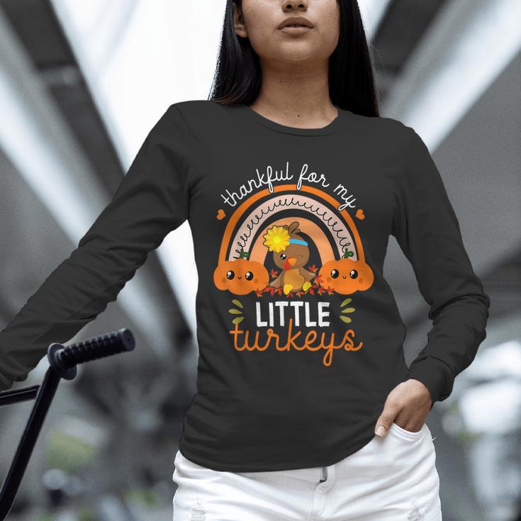 Teacher Thanksgiving Shirt Thankful For My Little Turkeys Unisex Long Sleeve T-Shirt, novelty gifts, funny gifts