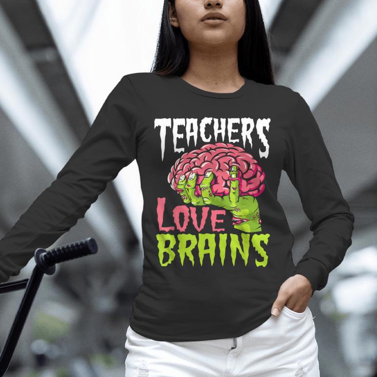 Teachers Love Brains Zombie Teacher Halloween Zombies Unisex Long Sleeve T-Shirt, novelty gifts, funny gifts Teachers Love Brains Zombie Teacher Halloween Zombies Unisex Long Sleeve T-Shirt, novelty gifts, funny gifts