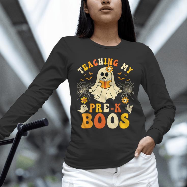 Teaching My Pre-K Boos Crew Teachers Halloween Ghost Unisex Long Sleeve T-Shirt, novelty gifts, funny gifts Teaching My Pre-K Boos Crew Teachers Halloween Ghost Unisex Long Sleeve T-Shirt, novelty gifts, funny gifts