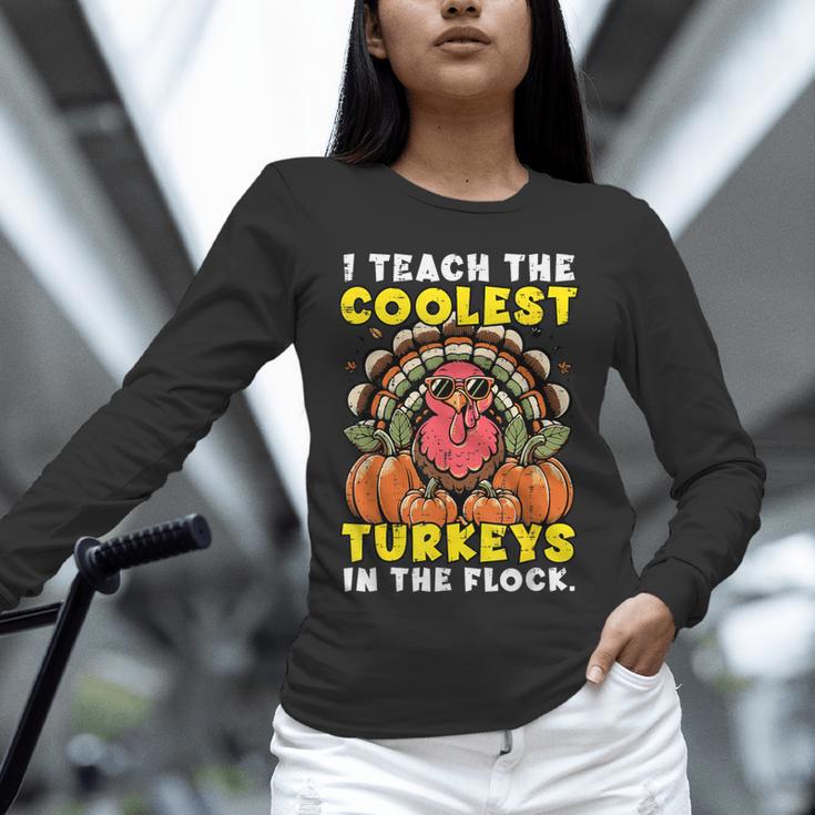 Thanksgiving I Teach Coolest Turkeys Teacher Fall Women Men Unisex Long Sleeve T-Shirt, novelty gifts, funny gifts