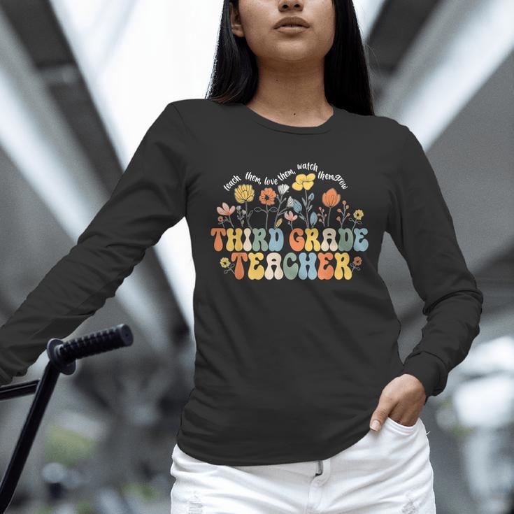 Third 3rd Grade Teacher Appreciation Teaching Wildflowers Unisex Long Sleeve T-Shirt, novelty gifts, funny gifts