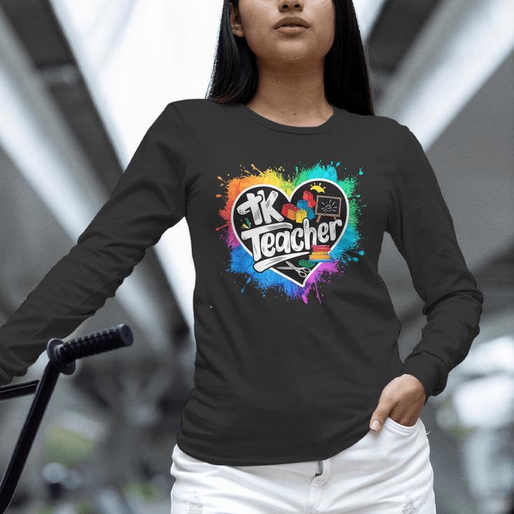 TK Teacher Transitional Kindergarten Heart Back To School Unisex Long Sleeve T-Shirt, novelty gifts, funny gifts