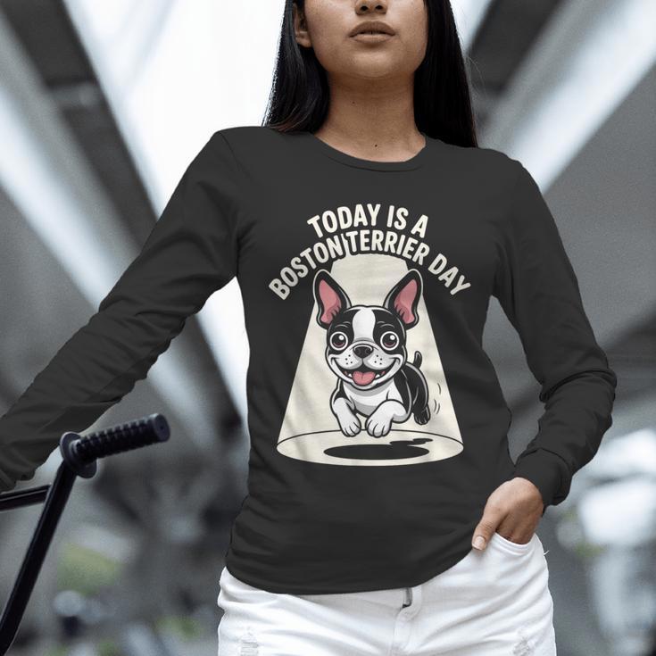Today Is A Boston Terrier Day Cute Dog Lover Cartoon Unisex Long Sleeve T-Shirt, novelty gifts, funny gifts