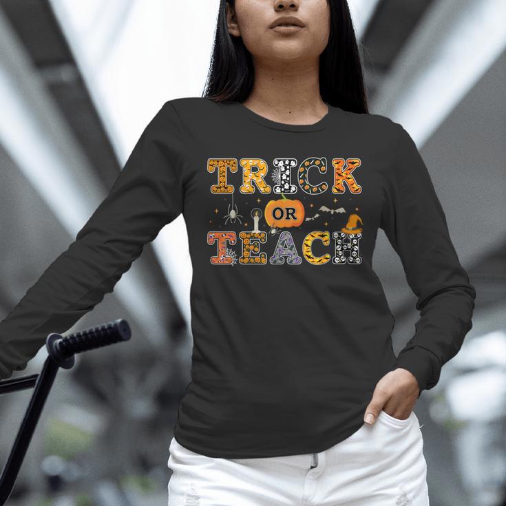 Trick Or Teach Funny School Teacher Halloween Costume Unisex Long Sleeve T-Shirt, novelty gifts, funny gifts