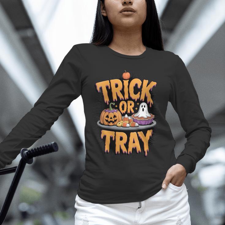 Trick Or Tray Halloween Cafeteria Teacher School Unisex Long Sleeve T-Shirt, novelty gifts, funny gifts