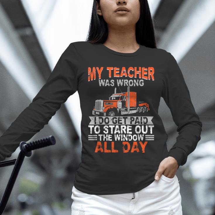 Trucker Truck Driver Vintage My Teacher Was Wrong I Do Get Unisex Long Sleeve T-Shirt, novelty gifts, funny gifts Trucker Truck Driver Vintage My Teacher Was Wrong I Do Get Unisex Long Sleeve T-Shirt, novelty gifts, funny gifts