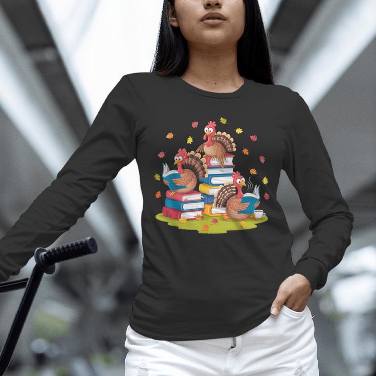 Turkey Reading Books Fall Season Thanksgiving Teacher Book Unisex Long Sleeve T-Shirt, novelty gifts, funny gifts Turkey Reading Books Fall Season Thanksgiving Teacher Book Unisex Long Sleeve T-Shirt, novelty gifts, funny gifts