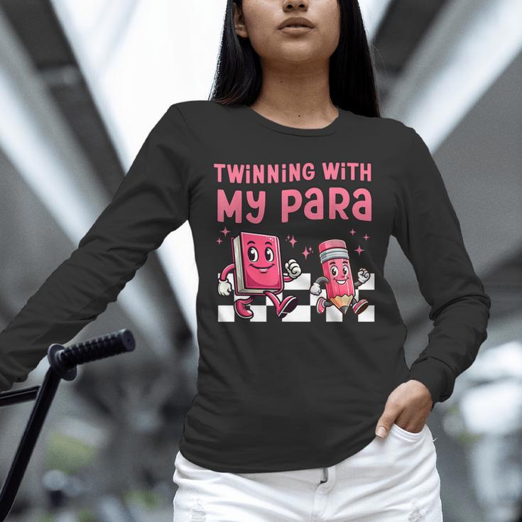 Twinning With My Para Teacher Matching Paraprofessional 70s For Men Women Unisex Long Sleeve T-Shirt, novelty gifts, funny gifts Twinning With My Para Teacher Matching Paraprofessional 70s For Men Women Unisex Long Sleeve T-Shirt, novelty gifts, funny gifts
